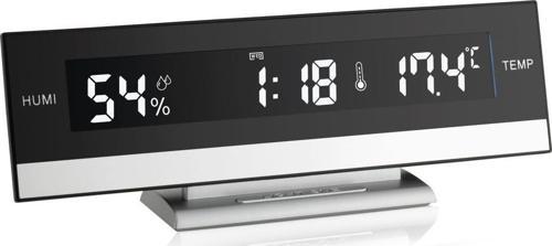 Masaüstü Led Alarmlı Nem Ölçerli Saat Termometre 60.2011