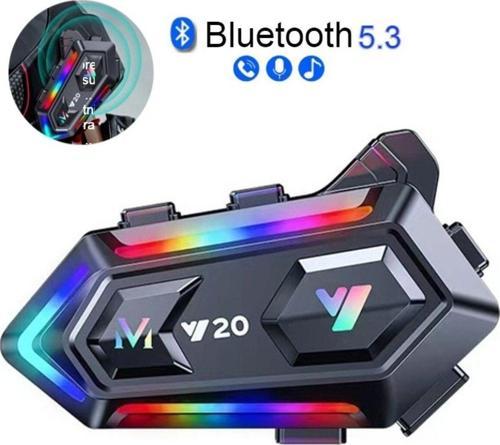 Y20 5.3 Motosiklet Kask Kulaklık Intercom Işıklı Motorsiklet Interkom