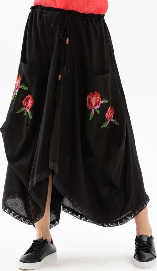 Rumeli Şile Bezi Yazlık Otantik Etek Siyah Syh