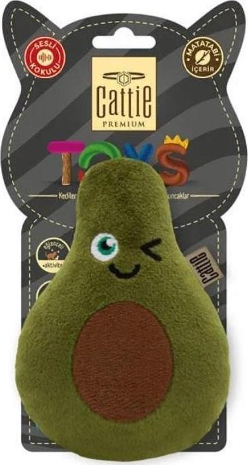 MATATABİ İÇERİKLİ KEDİ OYUNCAĞI PELUŞ AVOKADO 11CM