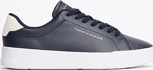 Erkek Lacivert Pebble Grain Court Sneaker