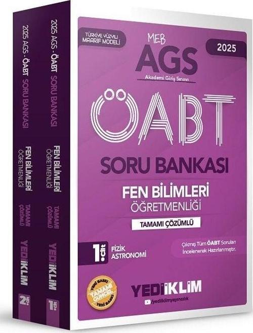 Yediiklim 2025 ÖABT MEB-AGS Fen Bilimleri Öğretmenliği Soru Bankası Çözümlü Modüler Set Yediiklim