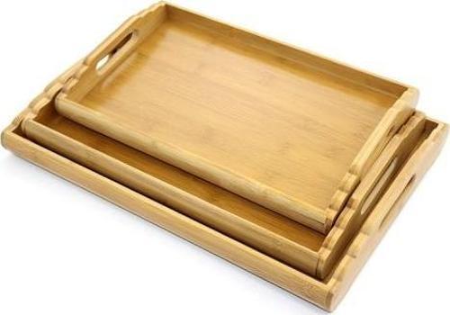3'lü Bambu Tepsi Model 4