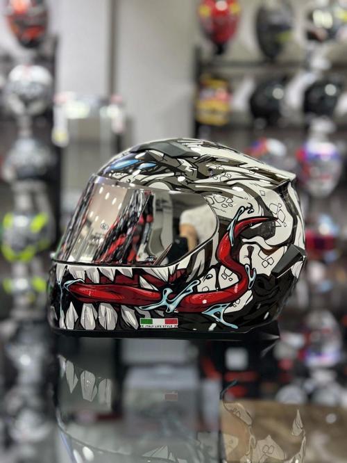 820 Full Face Aynalı Vizör Kapalı Motosiklet Kaskı XL Beden Beast Model