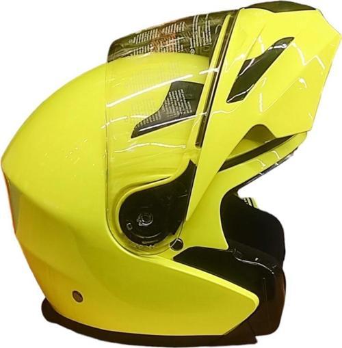 Xbyc 902Y Full Face Çene Açılır Güneş Vizörlü Motosiklet Kaskı XXL Beden Gri Sarı