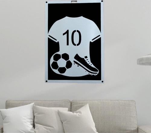 Nfsdızayn 10 Numara Futbol Dekoratif Lazer Kesim Metal Tablo