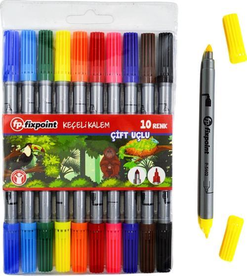 Çift Uçlu Keçeli Kalem 10 Renk ( P-5402 )