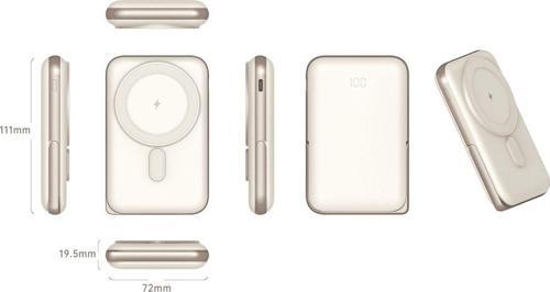 NT-pw33 15w 20w Pd 10000 Mah Magsafe Powerbank Kablosuz Şarj Cihazı Şarj Aleti - Krem