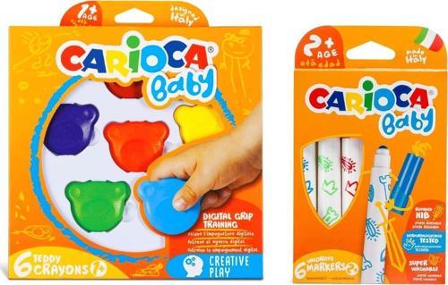 Jumbo Bebek Süper Yıkanabilir Keçeli Boya Kalemi Ve Teddy Baby Crayons 6'lı +1 Yaş Boya