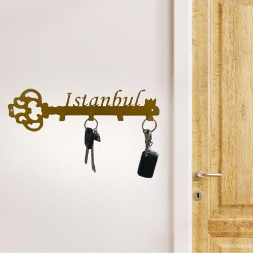 Nfsdızayn Lazer Kesim İstanbul Yazılı Anahtar Dekoratif Metal Duvar Anahtar Askılığı