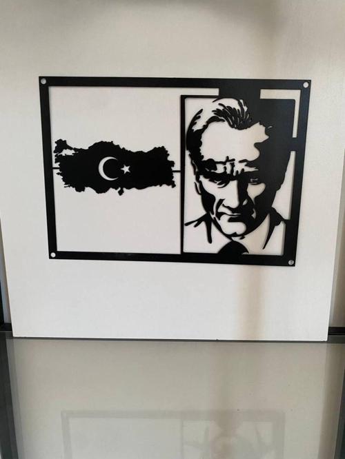 Nfsdızayn Türkiye Haritası Ve Atatürk Lazer Kesim Metal Tablo