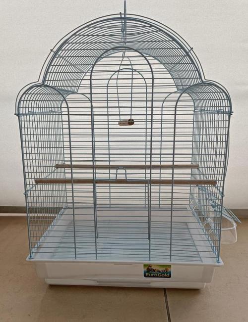 Eurogold Bombeli Paraket Kafesi Beyaz 42x30x57 cm 
