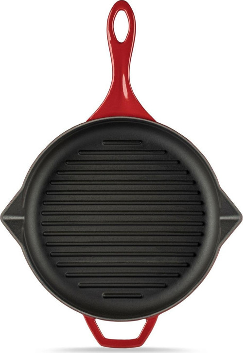 Yuvarlak Döküm Grill Izgara Tava 24cm Kırmızı HS Y GTV 24