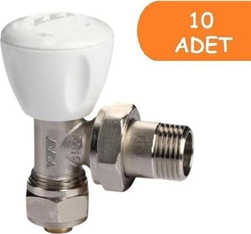 10 Adet ECA RV3 1/2 Köşe Radyatör Valfi Pex Petek Havlupan Vanası 602120721