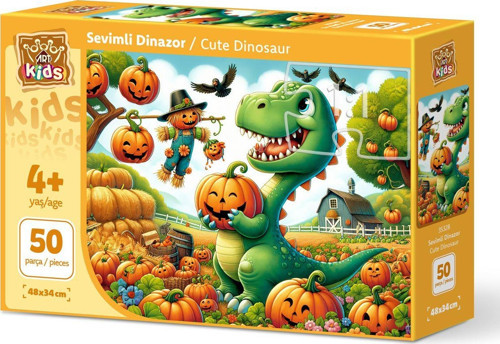 Art Çocuk Sevimli Dinazor 50 Parça Puzzle