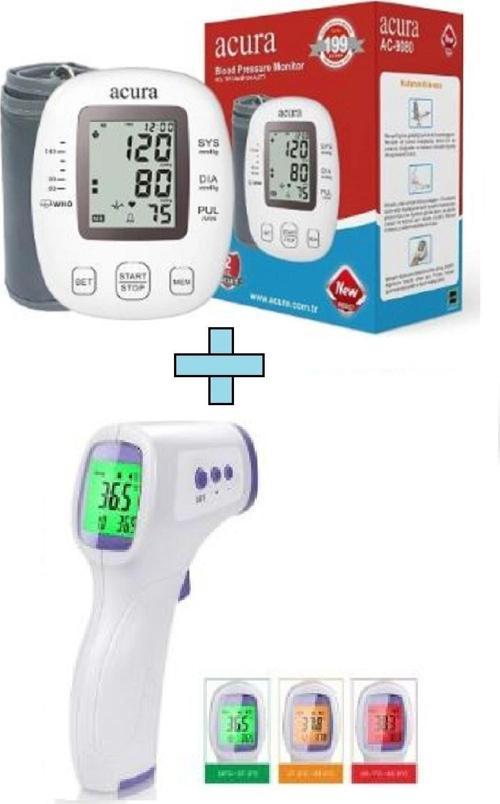 Ac-9080 Koldan Ölçer Tam Otomatik Tansiyon Aleti + Ac-9270 Dijital Temassız Ateş Ölçer