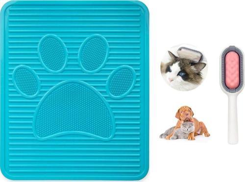 Kedi Paspası + Kedi Fırçası Lüx Set Tuvalet Önü Paspası 42X51Cm