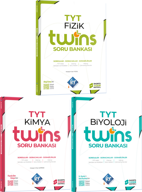 TYT Twins Fizik Kimya Biyoloji FKB Soru Bankası Seti KR Akademi Yayınları