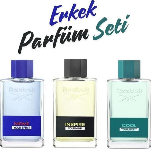 Inspire Your Mind+Cool Your Body+Move Your Spirit Erkek Parfüm Seti