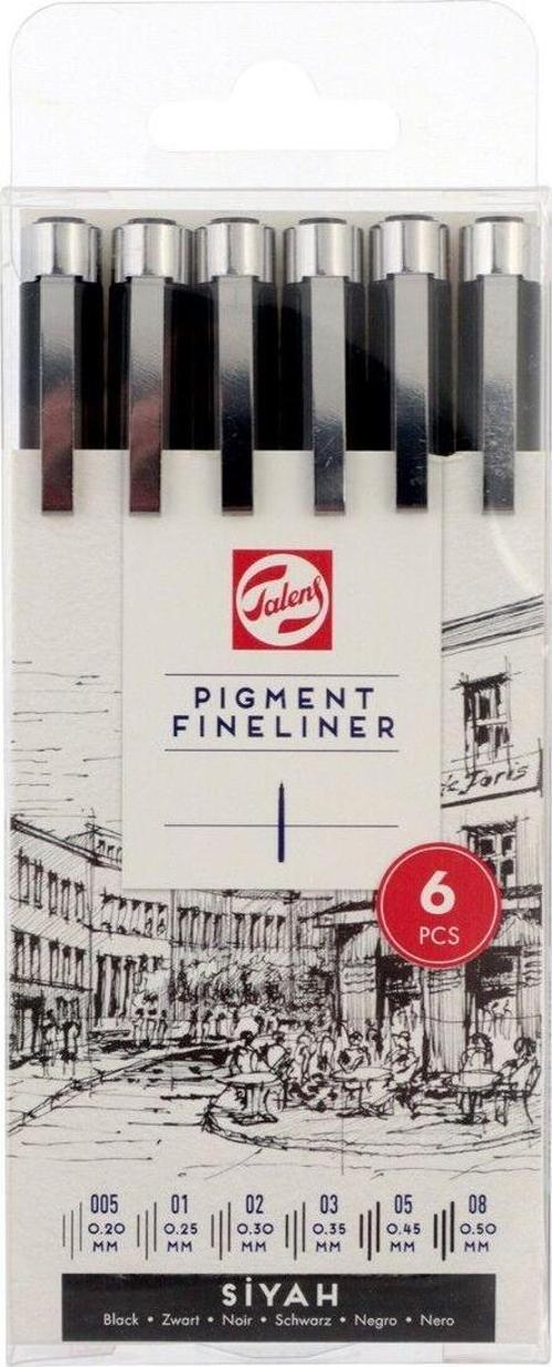 Pigment Fineliner 6'lı Teknik Çizim Kalemi /