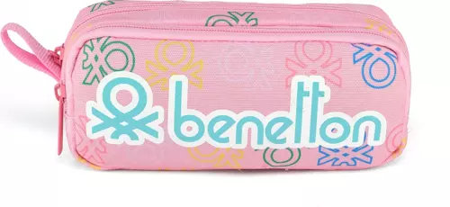 Çift Bölmeli Kiz Çocuk Kalemlik Pembe-Turkuaz / BNT.0025