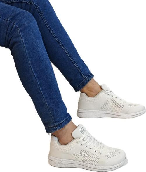 24937-24938 Beyaz Fuspetli Çok  Hafif Rahat Spor Ayakkabı