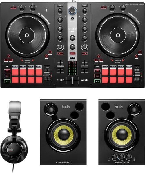 control Inpulse 300 Kontrol Ünitesi, Monitörler Ve Kulaklıklar İle Hercules Dj Essential Kit