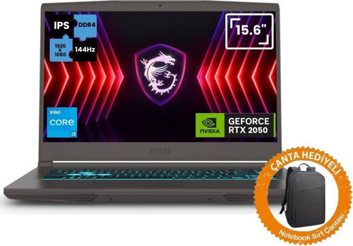 Thın 15 B12UCXC61-2634XTRC61 Intel Core I5 12450H 8gb 512GB SSD RTX2050 Windows 10 Home 15.6" Taşınabilir Bilgisayar+Çanta