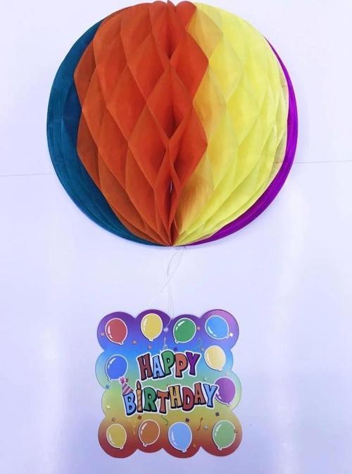 Kağıt Süs Happy Birthday Dekor 55 Cm-0748