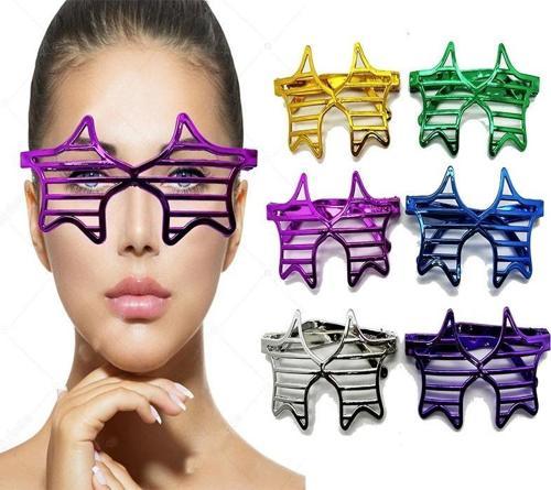 Metalize Ekstra Parlak Yıldız Panjur Parti Gözlüğü 6 Renk 6 Adet