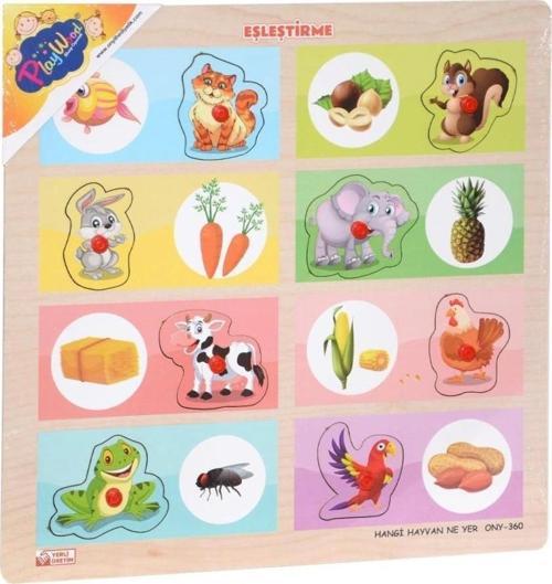 ONY-360-361 Onyıl, Ahşap Tutmalı Eşleştirme - Hangi Hayvan Ne Yer