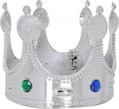 Plastik Kral Tacı Gümüş Renk Çocuk Boy 45 Cm