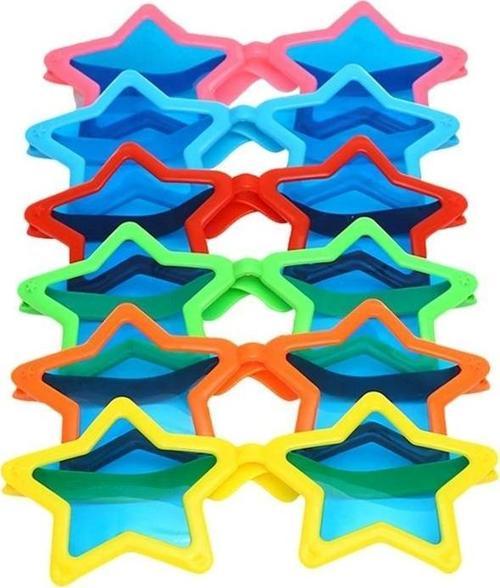 Büyük Yıldız Parti Gözlüğü Karışık 12 Adet