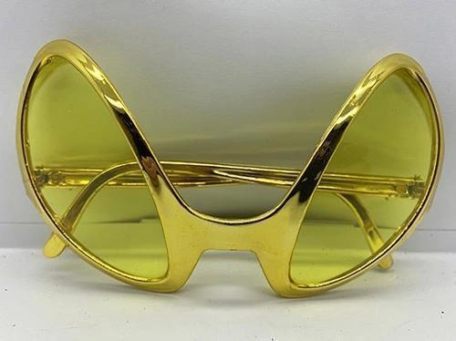 Retro Gözlük - 80 Li 90 Lı Yıllar Parti Gözlüğü Gold Renk 8X13 Cm