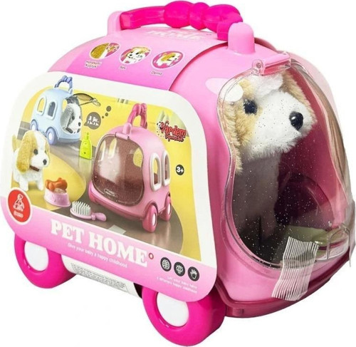 Jnd-6802 Taşıma Araba Çantalı Hareketli Pilli Köpek Set -Vardem Oyuncak
