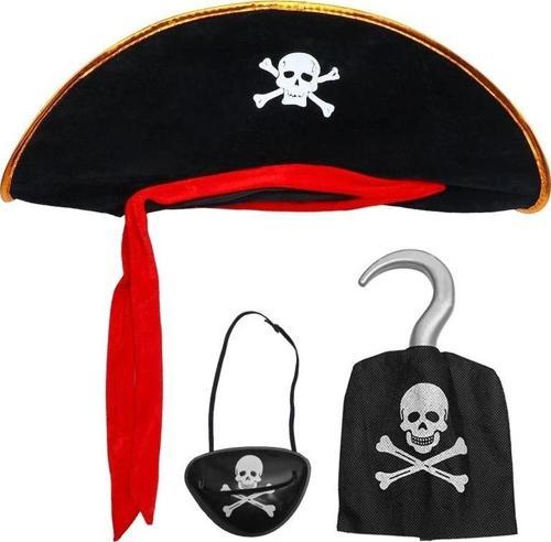 Kadife Kaptan Jack Korsan Şapkası Korsan Eli Ve Korsan Göz Maskesi Çocuk Boy
