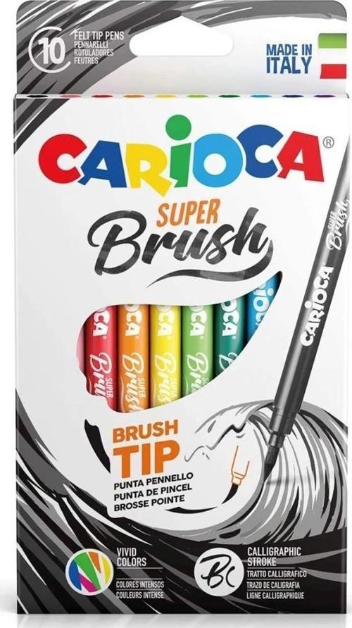 Carioca Keçeli Boya Süper Brush Fırça Uçlu 10'Lu 42937