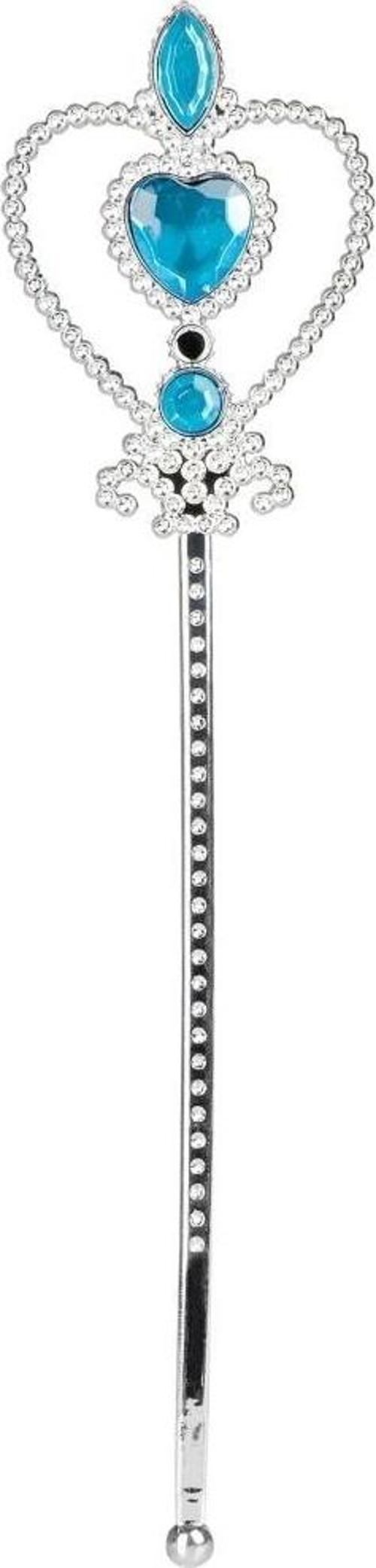 Mavi Renk Kalp İŞlemeli Karlar Ülkesi Elsa Asası