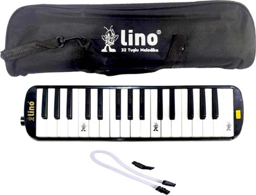 Lino 32 Tuşlu Bez Çantalı Melodika Siyah