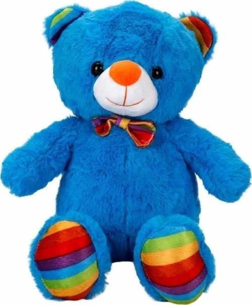 Oturan Kurdeleli Renkli Peluş Ayı 30 Cm