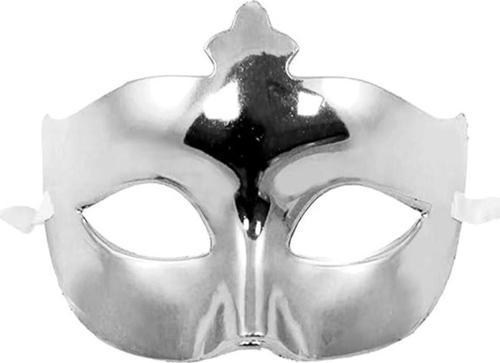 Gümüş Renk Kostüm Partisi Ekstra Parlak Balo Maskesi 15X10 Cm