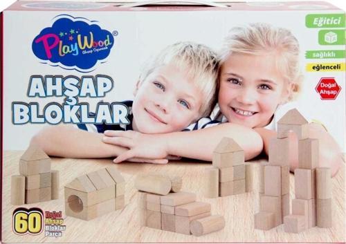 Playwood Kutuda Ahşap Renkli Bloklar 60 Parça