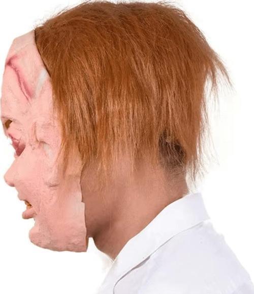 Çaki Maskesi Kahverengi Saçlı Lateks Et Chucky Çaki Maskesi