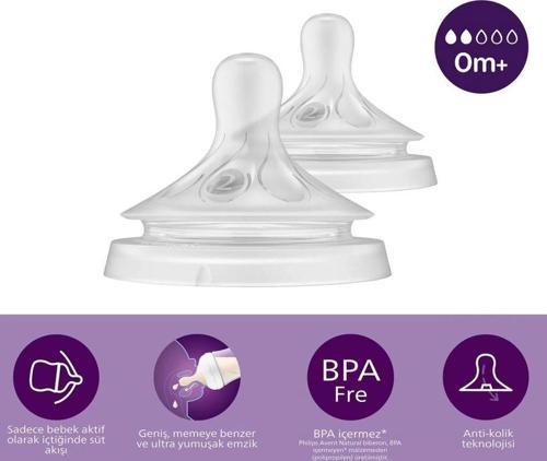 Avent Doğal Tepkili Natural Response 2'Li Biberon Emziği No:1 0+ Ay