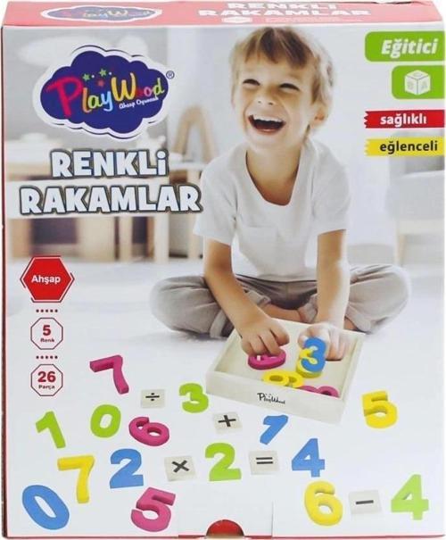 Ony-401 Ahşap Renkli Rakamlar 26 Parça -Onyıl Oyuncak