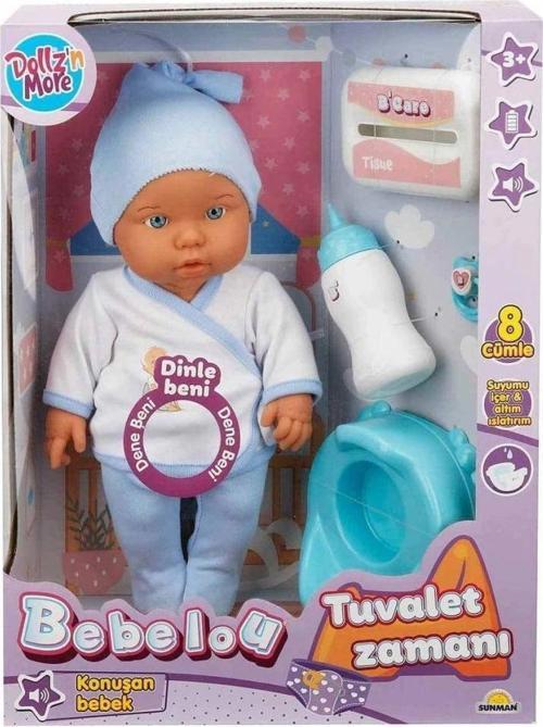 30011 Bebelou Tuvalet Zamanı Sesli Bebek Seti 35 Cm -Sunman
