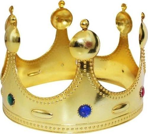 Plastik Kral Tacı Altın Renk Çocuk Boy