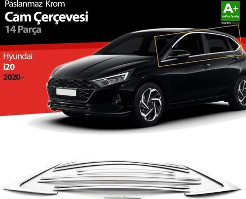Hyundai İ20 Uyumlu Krom Cam Çerçevesi 14 Parça. 2020 Üzeri