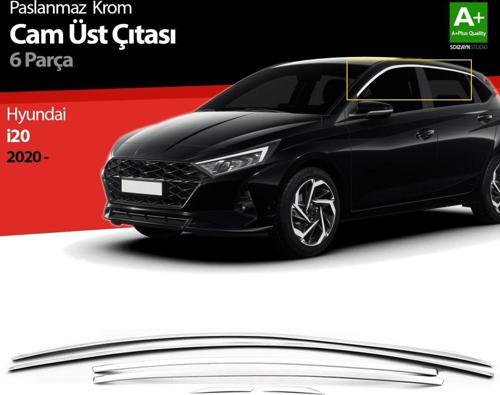 Hyundai İ20 Uyumlu Krom Cam Üst Çıtası 6 Parça. 2020 Üzeri