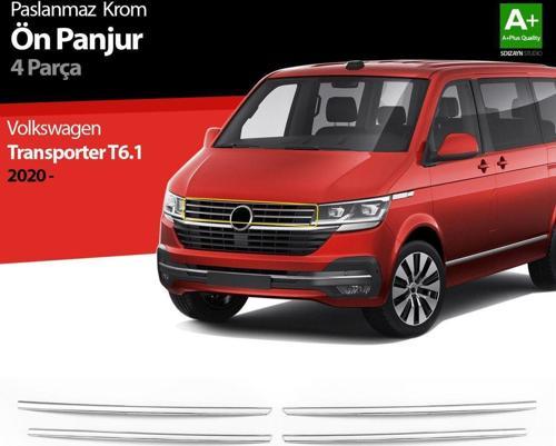 Volkswagen Transporter Uyumlu T6.1 Krom Ön Panjur 4 Parça. 2020 Üzeri
